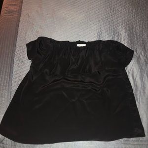 Strapless black blouse